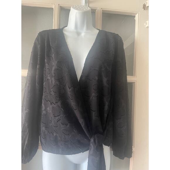 Madewell Floral Jacquard‎ Side-Tie Wrap Top - Picture 4 of 9